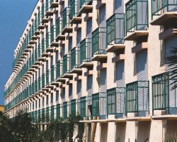 roll shutters installed on airport hotel windows